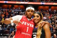 DiJonai Carrington and her partner, NaLyssa Smith. (Credits: Getty)